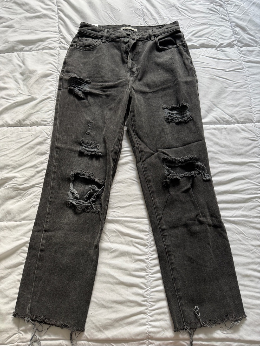 PacSun Black Distressed Straight-Leg Jeans